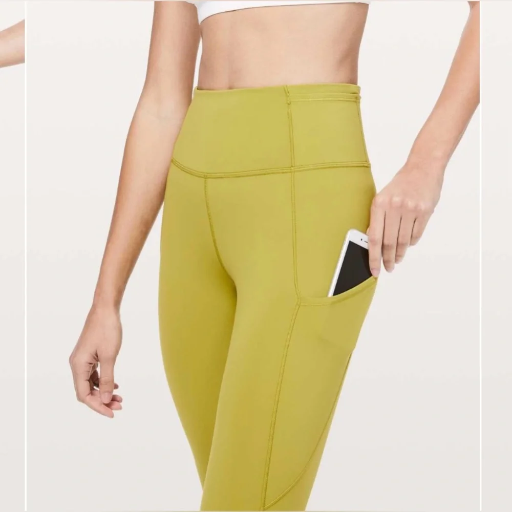 Lululemon Fast and Free Nulux leggings in golden lime